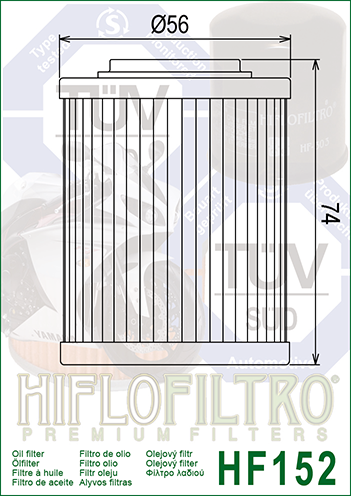 FILTR OLEJU HIFLO HF152 RSV 1000/ BOMBARDIER/ CAN-AM