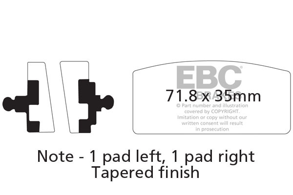 Klocki hamulcowe EBC FA022V V-PAD (kpl. na 1 tarcze)