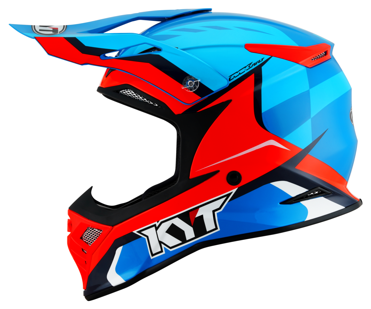 Kask Motocyklowy KYT SKYHAWK GLOWING niebieski/pomarańczowy fluo ECE/ONU 22-06