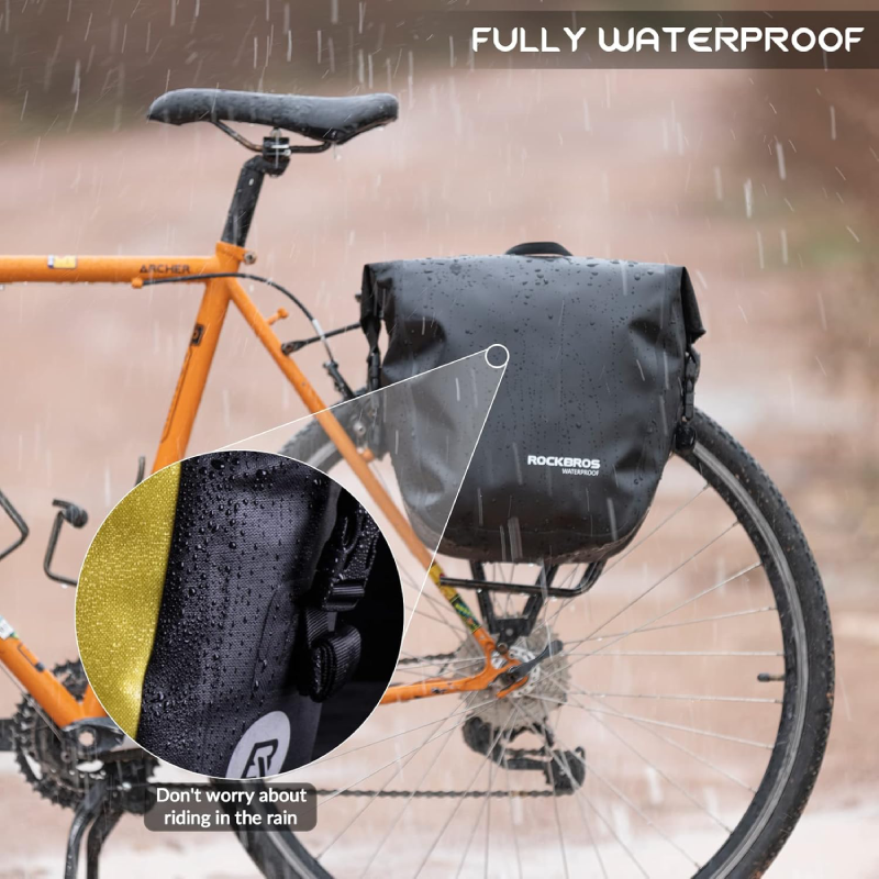Sakwa, torba rowerowa na bagażnik, boczna ROCKBROS (AS-003-1BK) wodoodporna