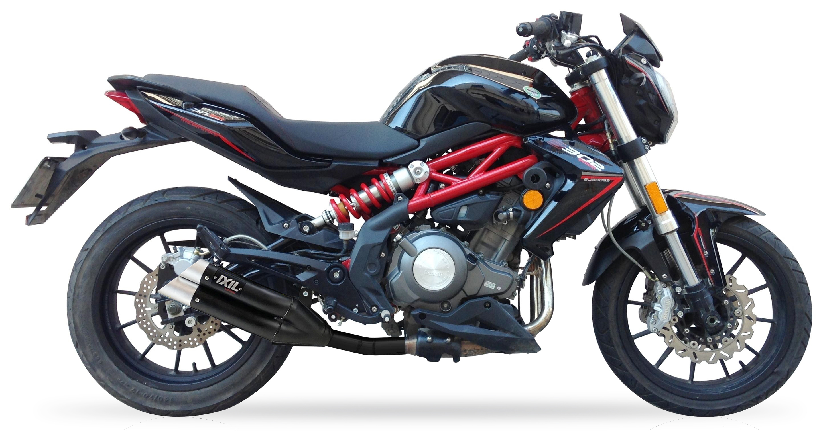 Tłumik IXIL BENELLI BJ 300 GS - BN 302 (P10) typ L3XB (waga: 3000g, długość: 370 mm., materiał: Inox AISI304, kolor: Anodized al