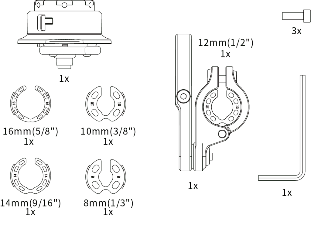 QUICK LAUNCH uchwyt na telefon z amortyzacją i ramieniem na lusterko motocyklowe Outplorer QM04