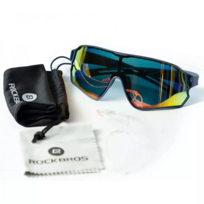 Okulary rowerowe / sportowe z polaryzacją ROCKBROS UV400 (10134) niebieskie