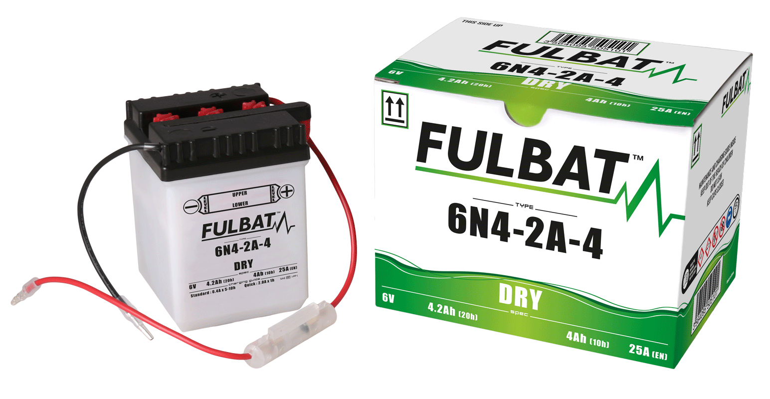 Akumulator FULBAT FUL DRY - 6N4-2A-4 (suchy, obsługowy, kwas w zestawie)