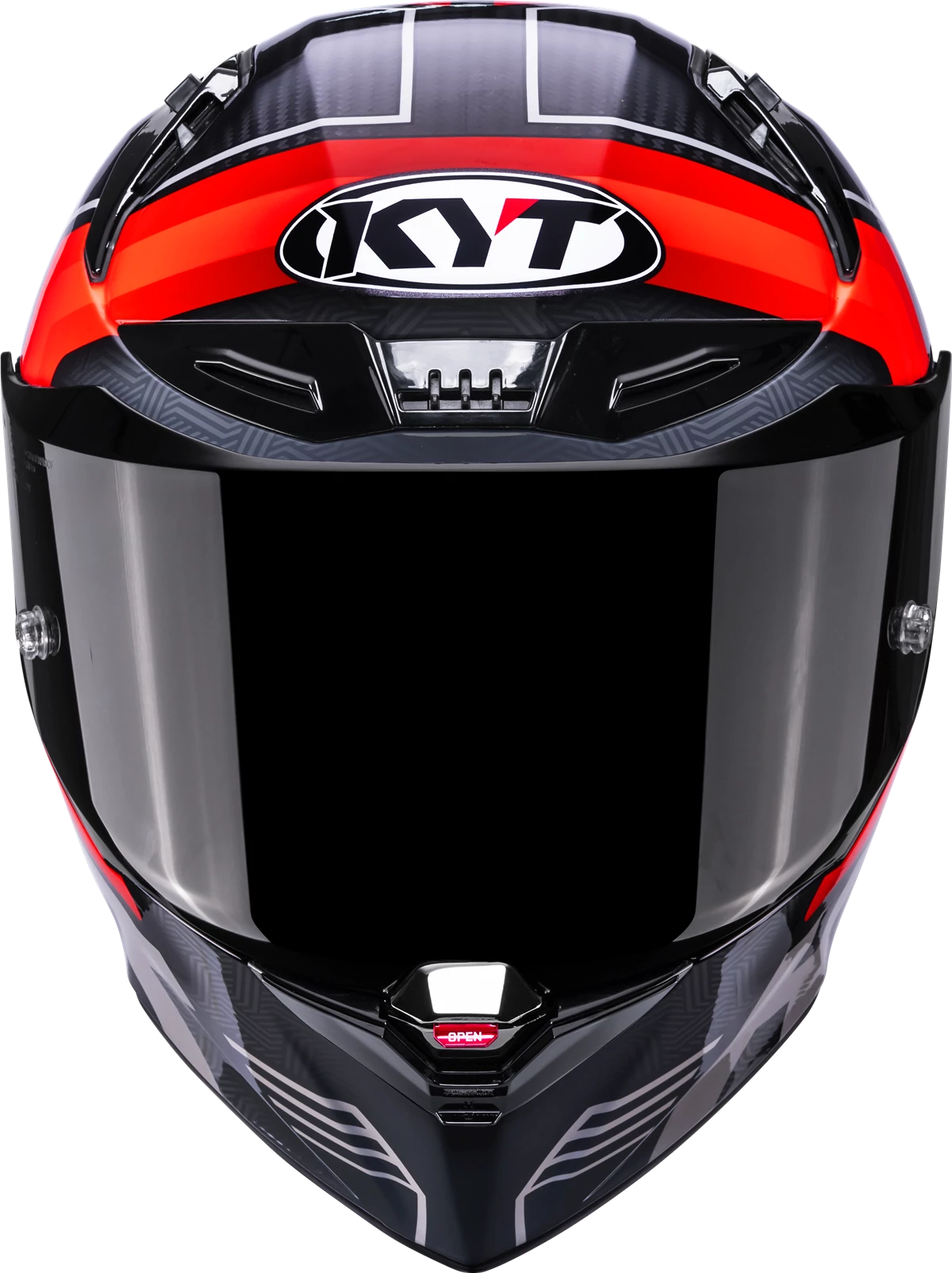 Kask motocyklowy KYT R1R CARBON ACCELERATOR CZERWONY E06