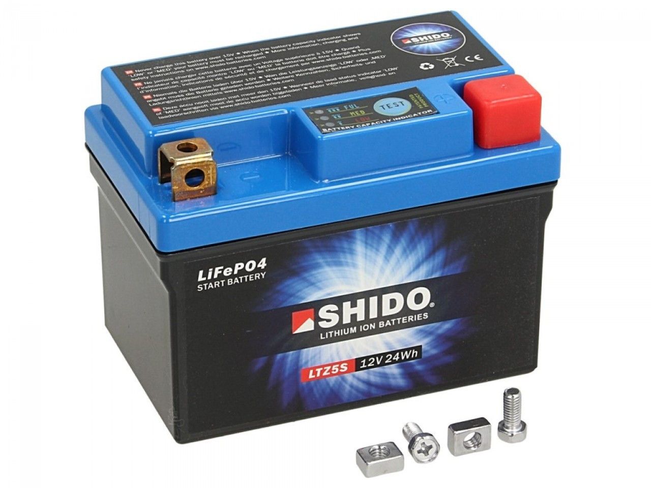 SHIDO Akumulator Litowo Jonowy LTX5L-BS 12V 1.6Ah 95A