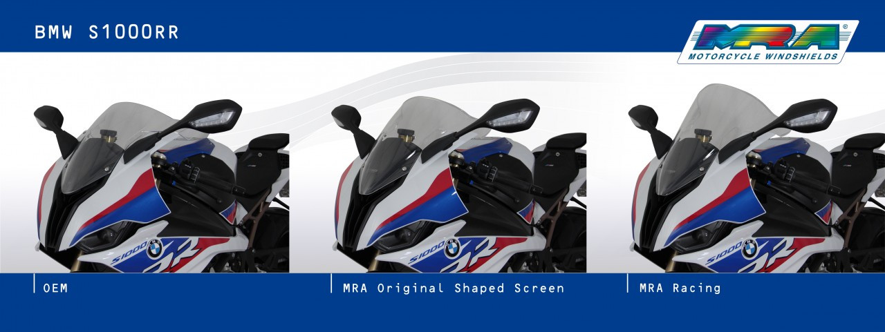 Szyba motocyklowa MRA BMW S1000 RR 2019-2022, forma O, bezbarwna