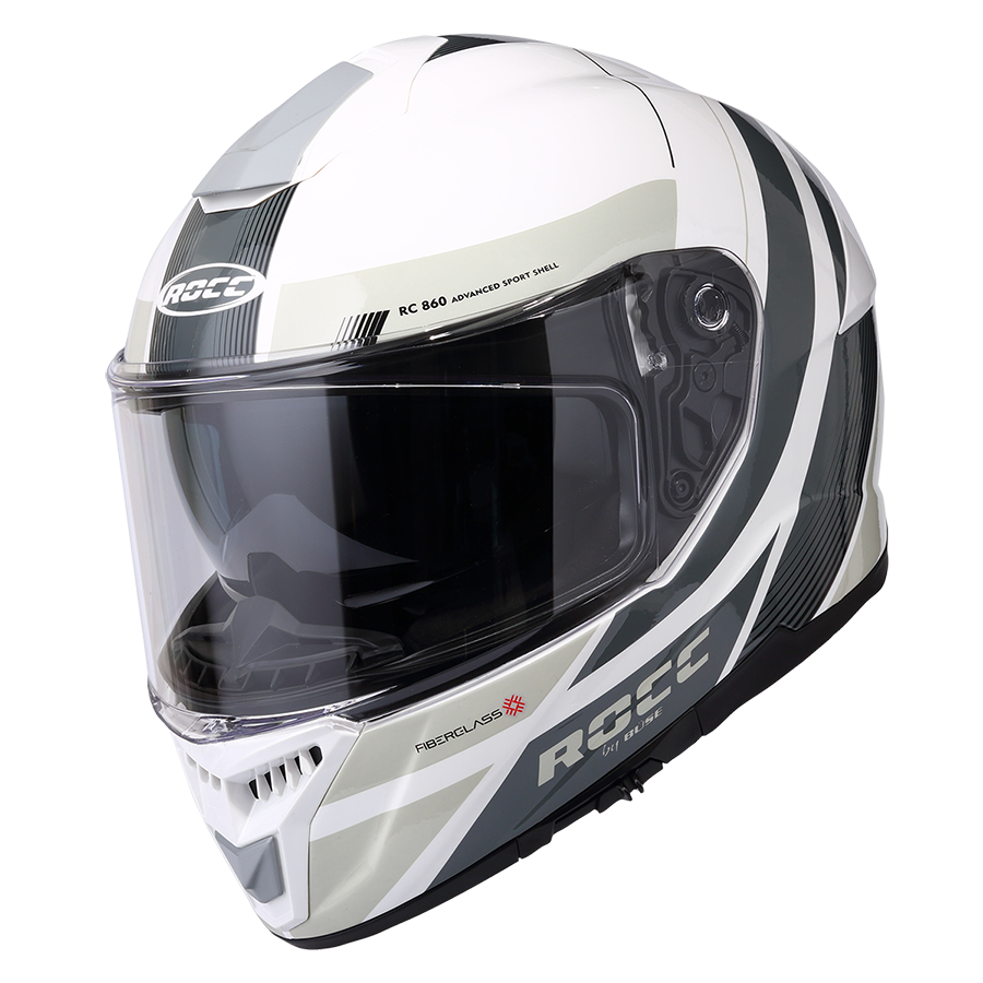 Kask motocyklowy ROCC 862 biało-czarny