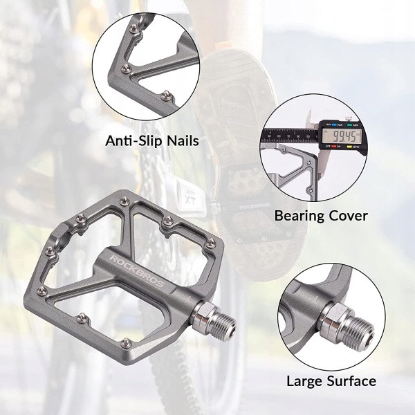 Pedały rowerowe aluminiowe z pinami tytan Rockbros K203TI