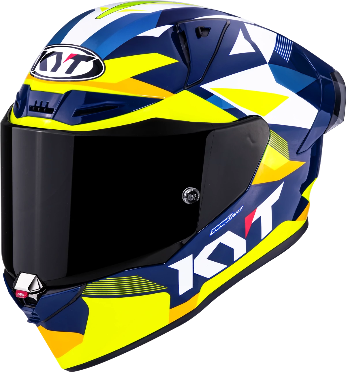 Kask motocyklowy KYT R1R DIAMOND NIEBIESKI/ŻÓŁTY E06