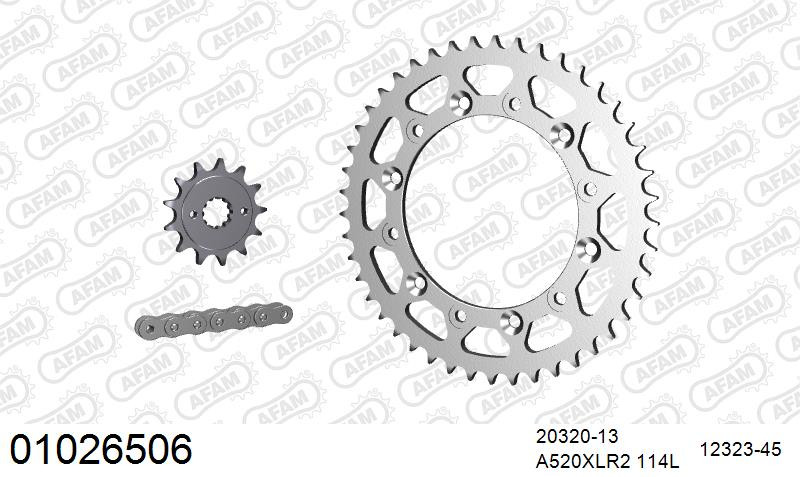 Zestaw napędowy AFAM do HONDA XR 250 Tornado 1,2,3,4,5,6,7,8,H,J