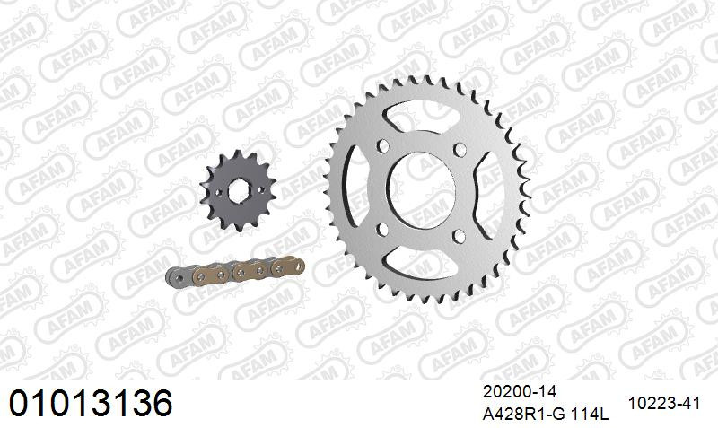 Zestaw napędowy AFAM do HONDA CG 125 9,A, CG 125 BR N,P,R,S,T,V
