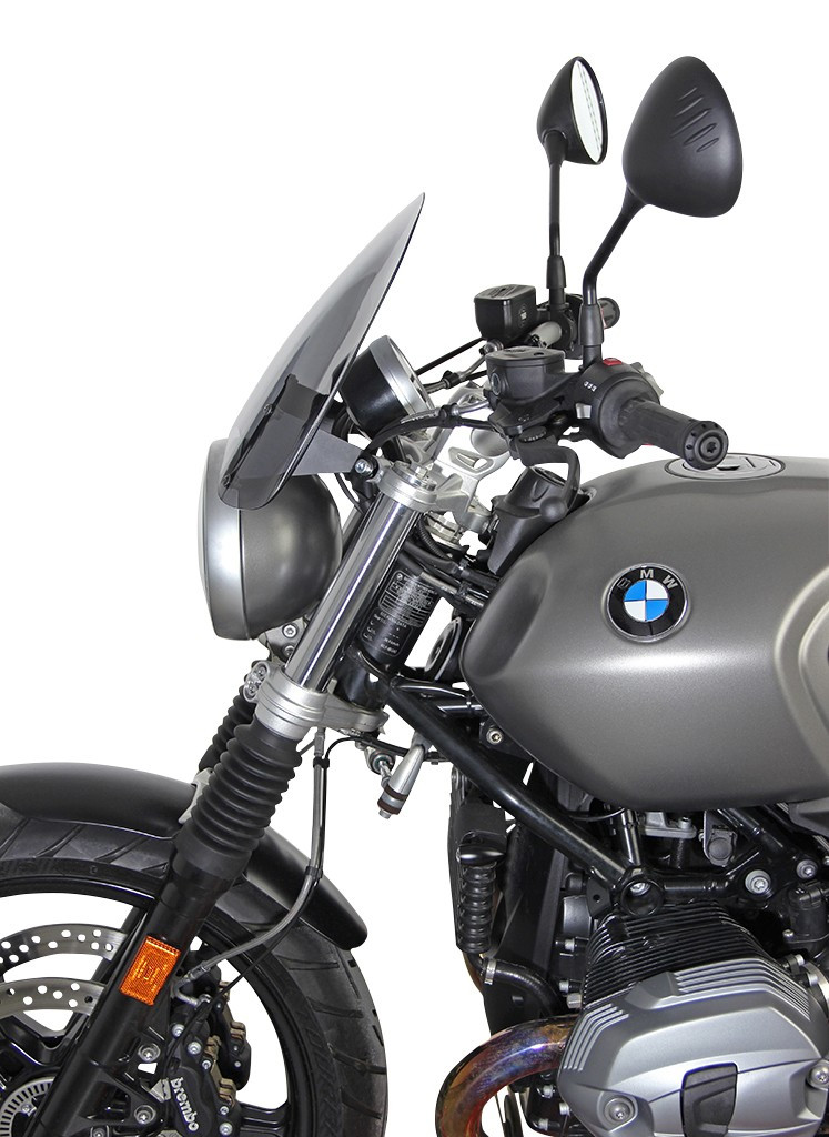 Szyba motocyklowa MRA BMW R NINE-T SCRAMBLER 1N12 -, forma NTM, przyciemniana