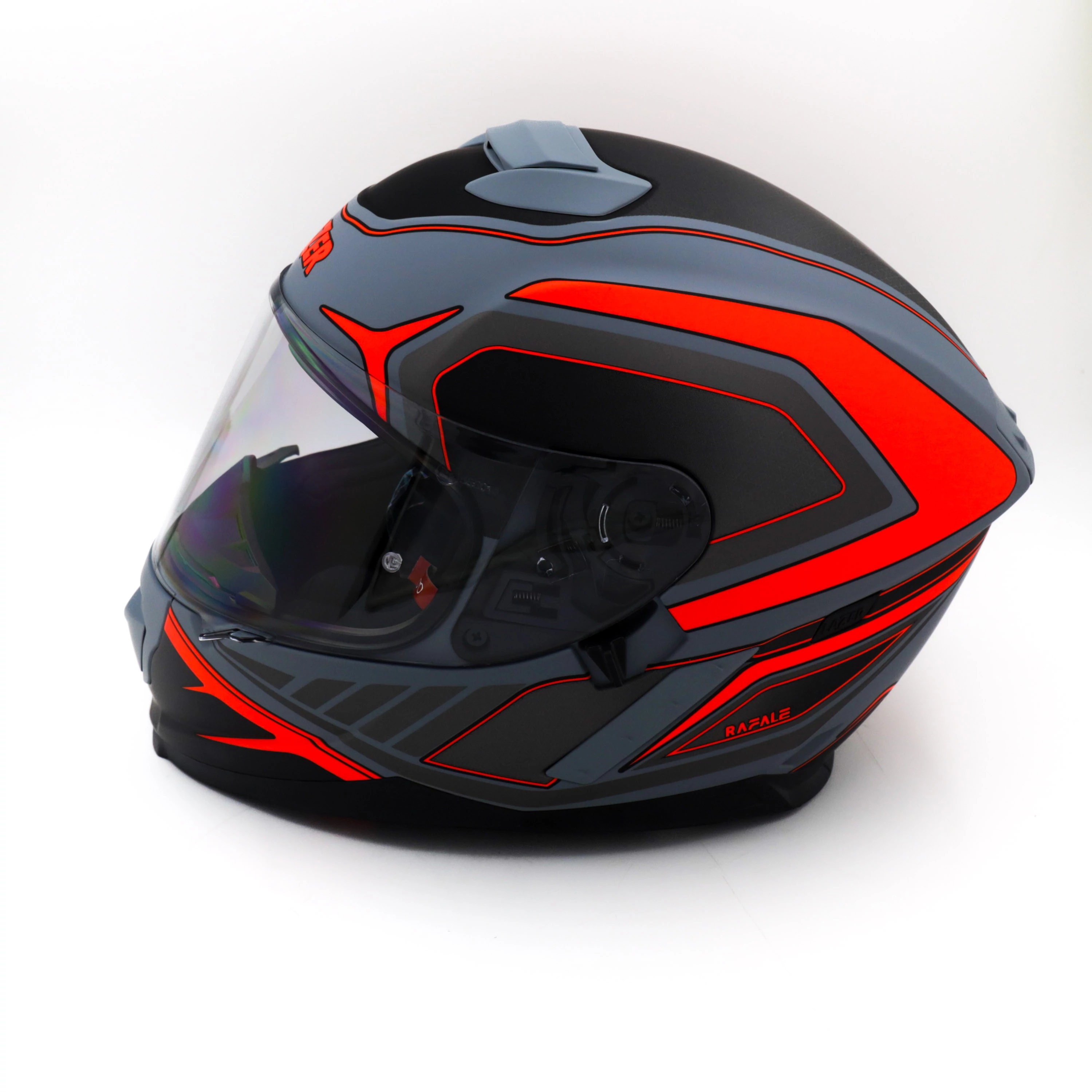 Kask Motocyklowy LAZER RAFALE Hexa (kol. Tytanowy Szary - Czerwony - Matowy)