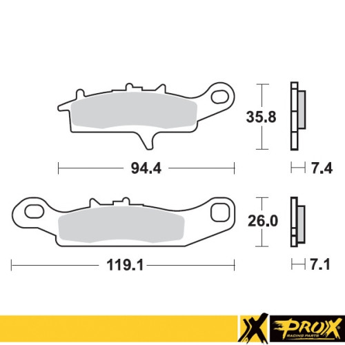ProX Klocki Hamulcowe Przednie KFX450R '08-14 (Left) + KVF650 Brute Fo (odpowiednik EBC FA342) - BOX 10 szt