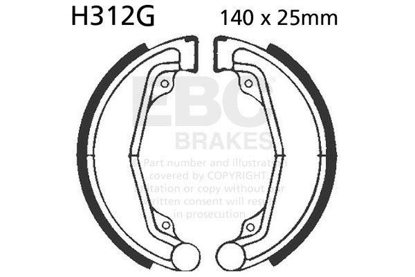 Szczęki hamulcowe nacinane EBC H312G (1 kpl.)
