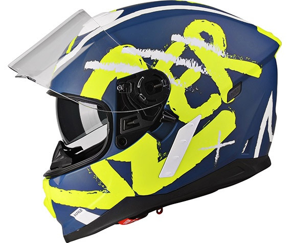 Kask Motocyklowy LAZER RAFALE Street (kol. Niebieski Navy - Żółty Fluo - Biały - Matowy)