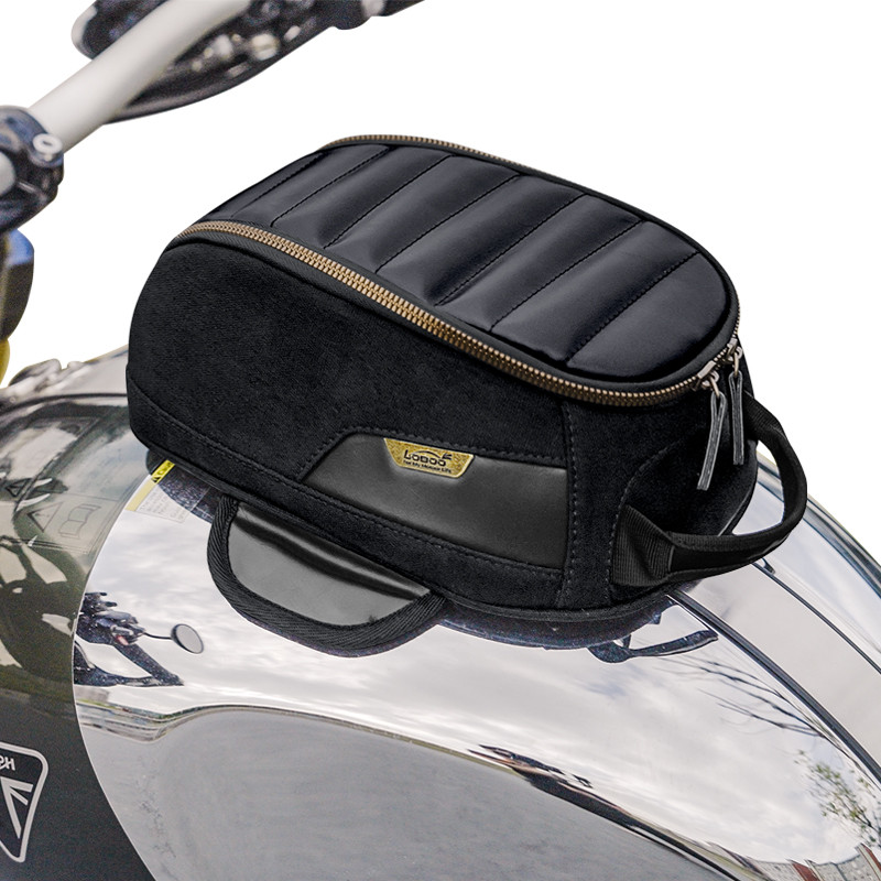 LOBOO Vintage Tank Bag 3,5L motocyklowy magnetyczny, retro design, czarny
