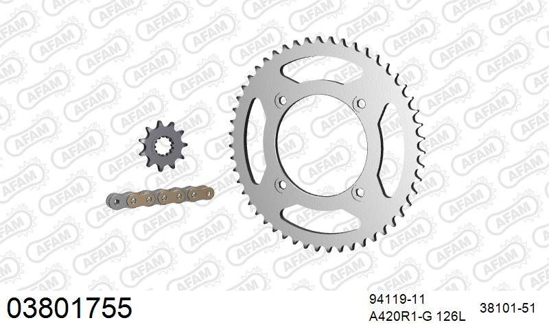 Zestaw napędowy AFAM do BETA RR 50 Enduro, RR 50 Enduro Kit config 1, RR 50 Enduro Standard, RR 50 Standard