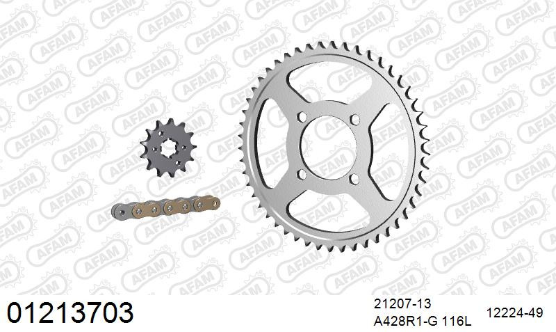 Zestaw napędowy AFAM do YAMAHA TT-R 125 P,R,S,T, TT-R 125 E S,T,V,W,X,Y