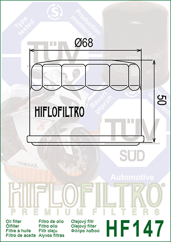 FILTR OLEJU HIFLO HF147 YAMAHA FZS 600/ YFM 660, KYMCO X-CITING 500