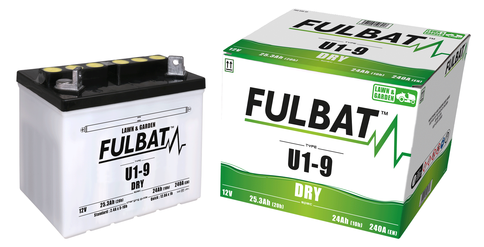 Akumulator FULBAT LAWN&GARDEN FUL DRY - U1-9 (suchy, obsługowy, kwas w zestawie)