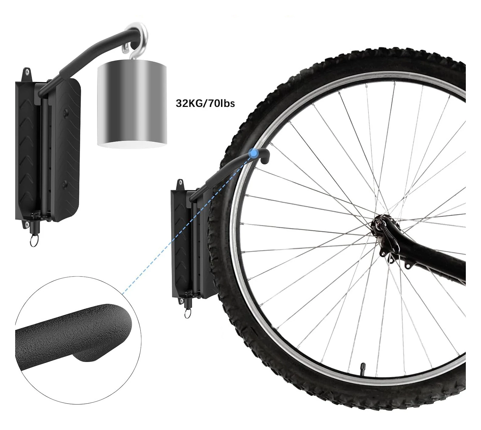 Wieszak rowerowy ścienny, metalowy, stojak, uchwyt 30 kg ROXAR