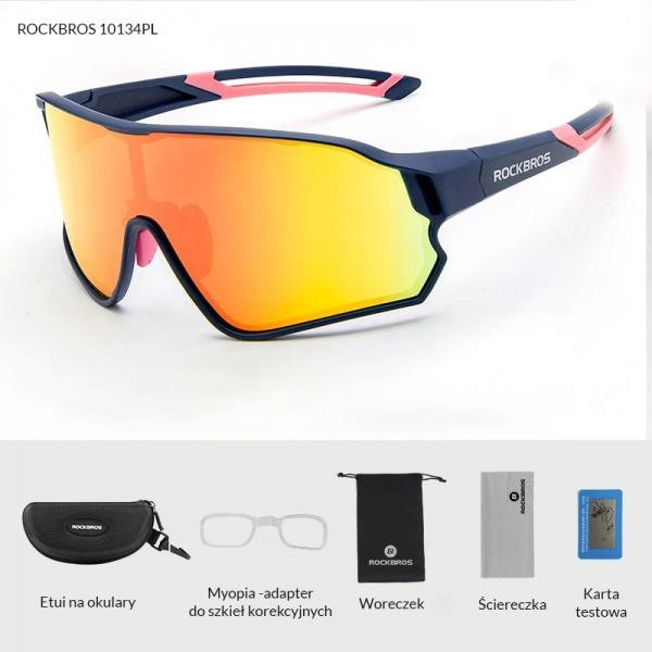 Okulary rowerowe / sportowe z polaryzacją ROCKBROS UV400 (10134PL)