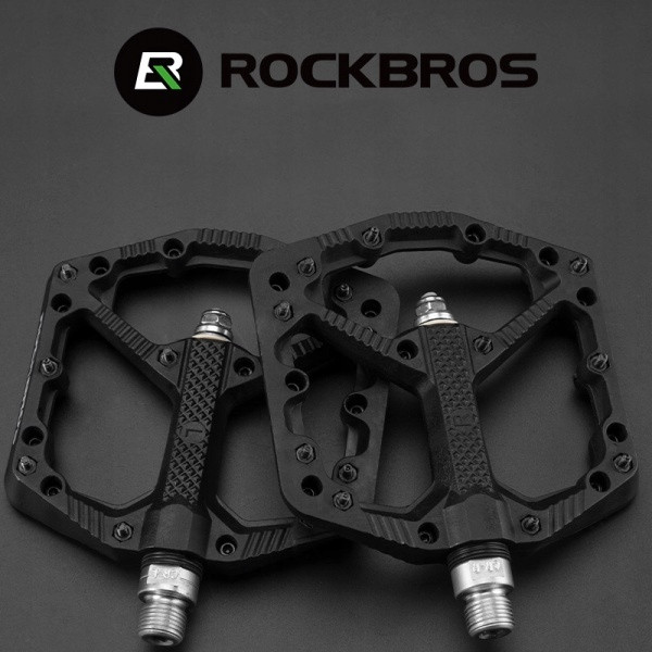 Pedały rowerowe nylonowe z pinami czarne Rockbros 2021-12A