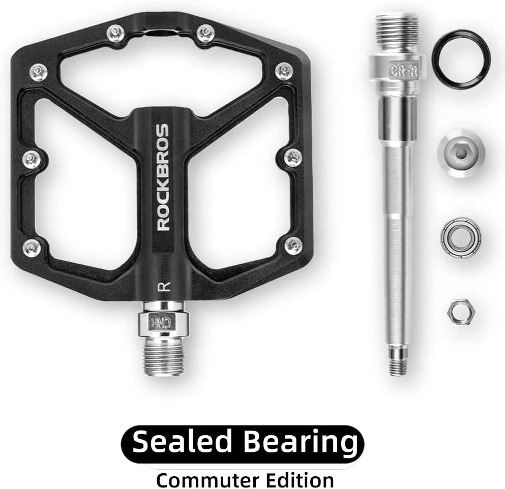 Pedały rowerowe aluminiowe z pinami czarne Rockbros K203-BK