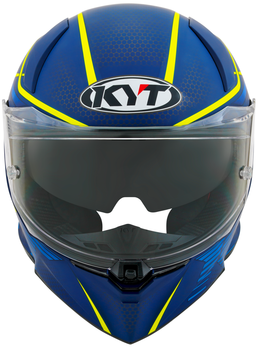 Kask Motocyklowy KYT R2R CONCEPT matowy niebieski/żółty ECE/ONU 22-06