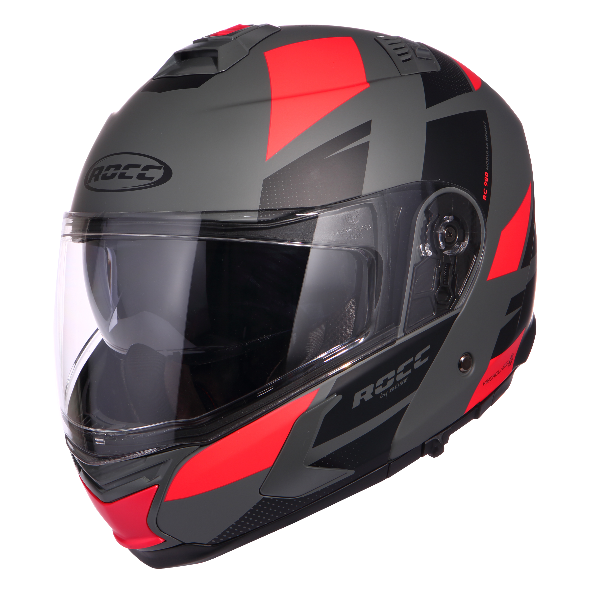 Kask motocyklowy ROCC 982 czarno-czerwony