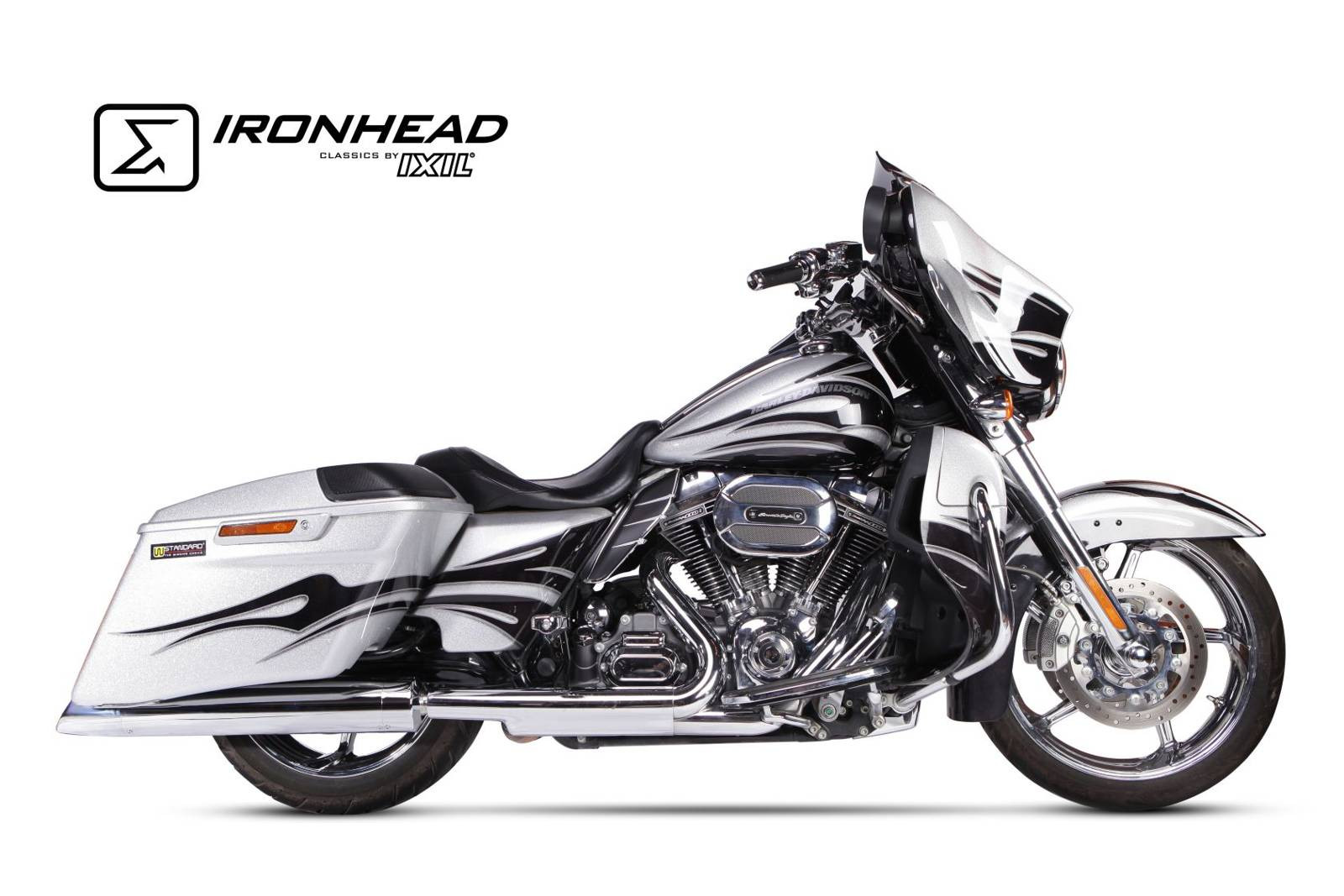 Tłumik IXIL H-D TOURING ROAD KING 2006-2016, typ HC2-1C (waga 4000 Gr., długość 670 mm., materiał Inox AISI304, kolor Bright chr