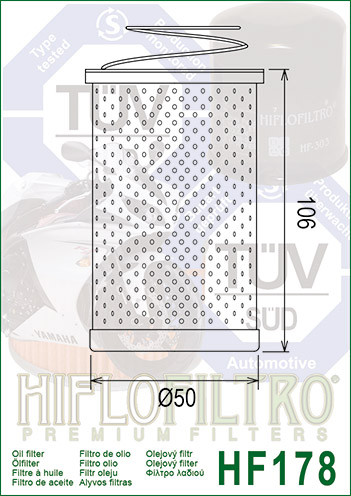 FILTR OLEJU HIFLO HF178 HARLEY-DAVIDSON FLH ELECTRA GLIDE, FLHS SPORT GLIDE, FXE SUPER GLIDE, FXEF FAT BOB, FXS LOW RIDER, FX SU