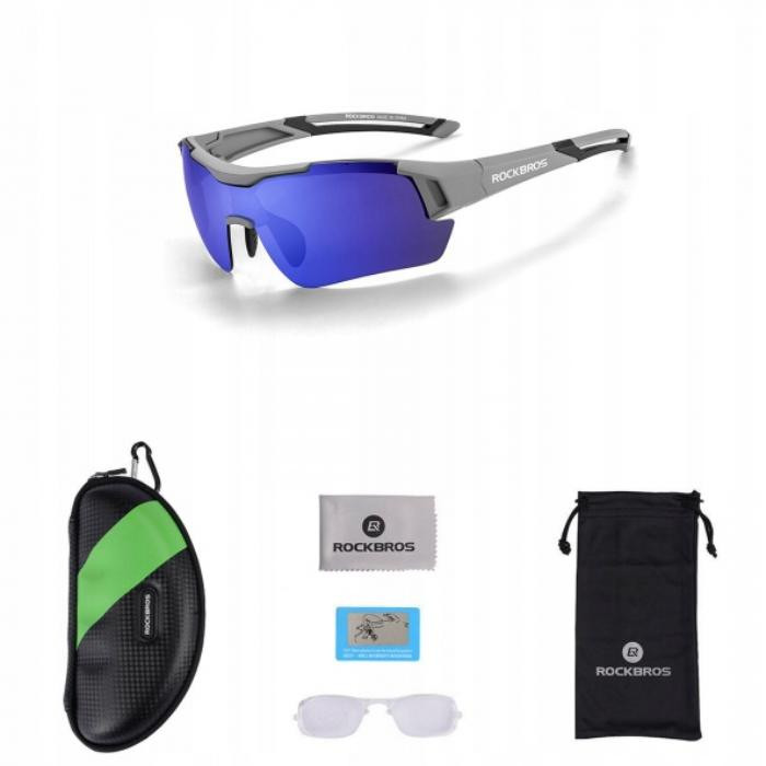 Okulary rowerowe / sportowe z polaryzacją ROCKBROS UV400 (10117) szare