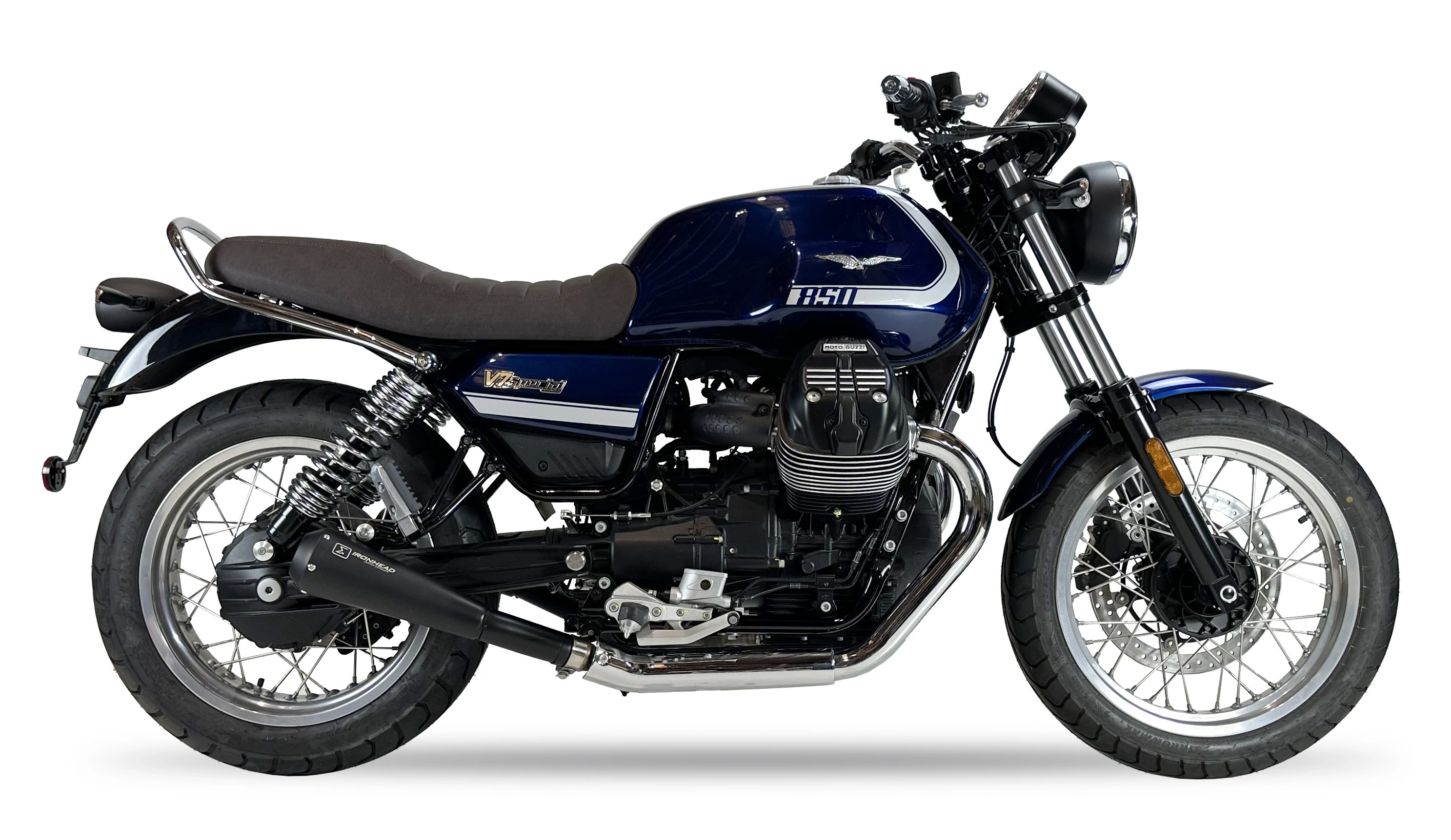 IXIL Tłumik MOTO GUZZI V7 850 SPECIAL / STONE typ OVC11SB SLIP ON (RIGHT MUFFLER) - IRONHEAD CONICAL BLACK INOX