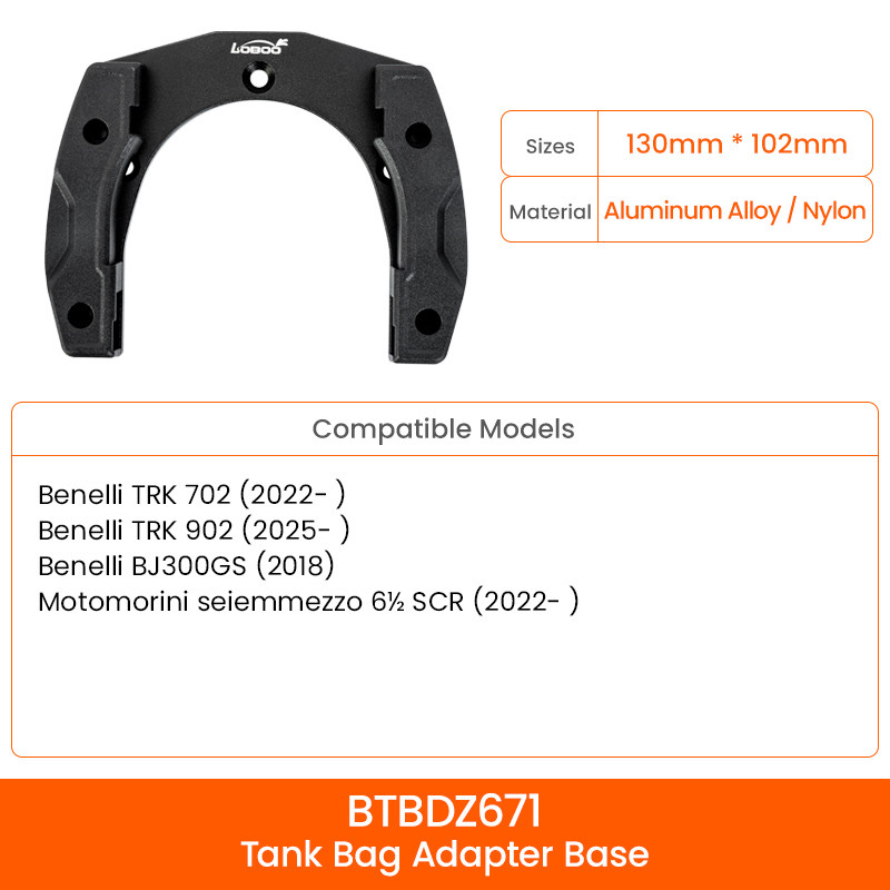 LOBOO Magnetyczny uchwyt do Tank Bag Easy, do BENELI TRK 702 902 BJ300GS