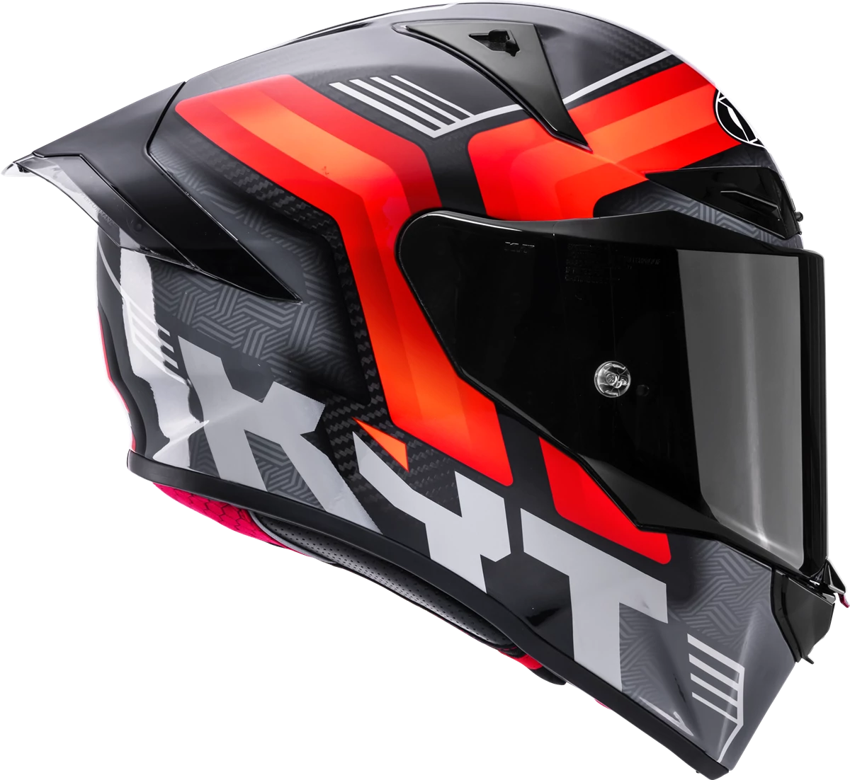 Kask motocyklowy KYT R1R CARBON ACCELERATOR CZERWONY E06