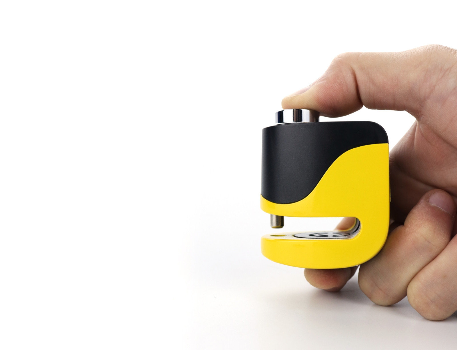 AUVRAY skuterowa blokada na tarczę z alarmem B-LOCK 06 MINI - żółto-czarna, średnica bolca 5,5mm