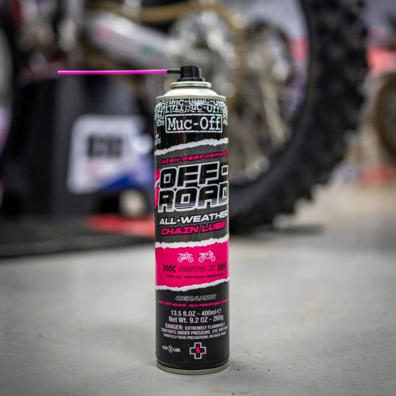 Smar do łańcucha OFFROAD na zmienne warunki pogodowe, baza ceramiczna SPRAY - 400ml MUC-OFF