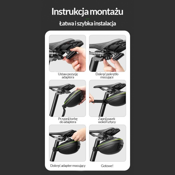 Sakwa, torba rowerowa pod siodło Rockbros B5-2 LED