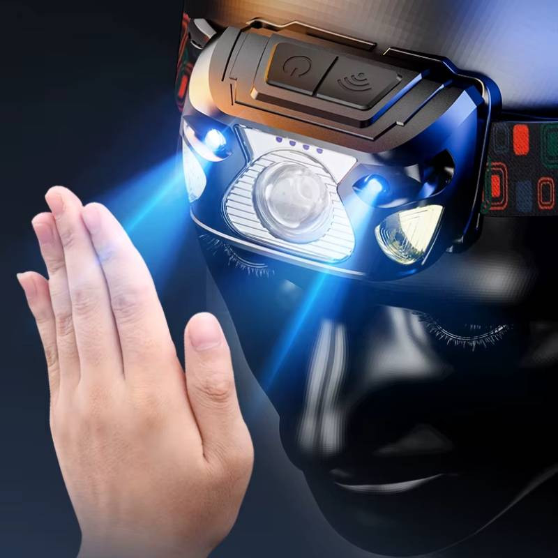 ROXAR TECH Latarka, lampka czołowa LED, USB-C, czujnik ruchu, czołówka, turystyczna 300 Lumenów ROXAR