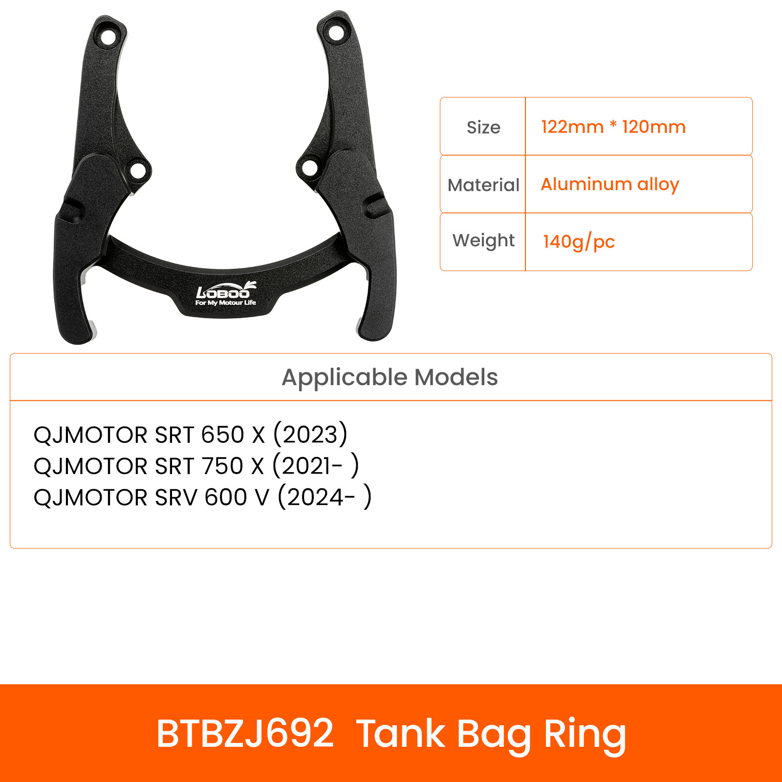 LOBOO Magnetyczny uchwyt do Tank Bag, pasuje do QJMOTOR SRT750, SRV600, SRK600RR, SRK800RR, SRK400RR, SRK450RR, SRK250RR, SVT650