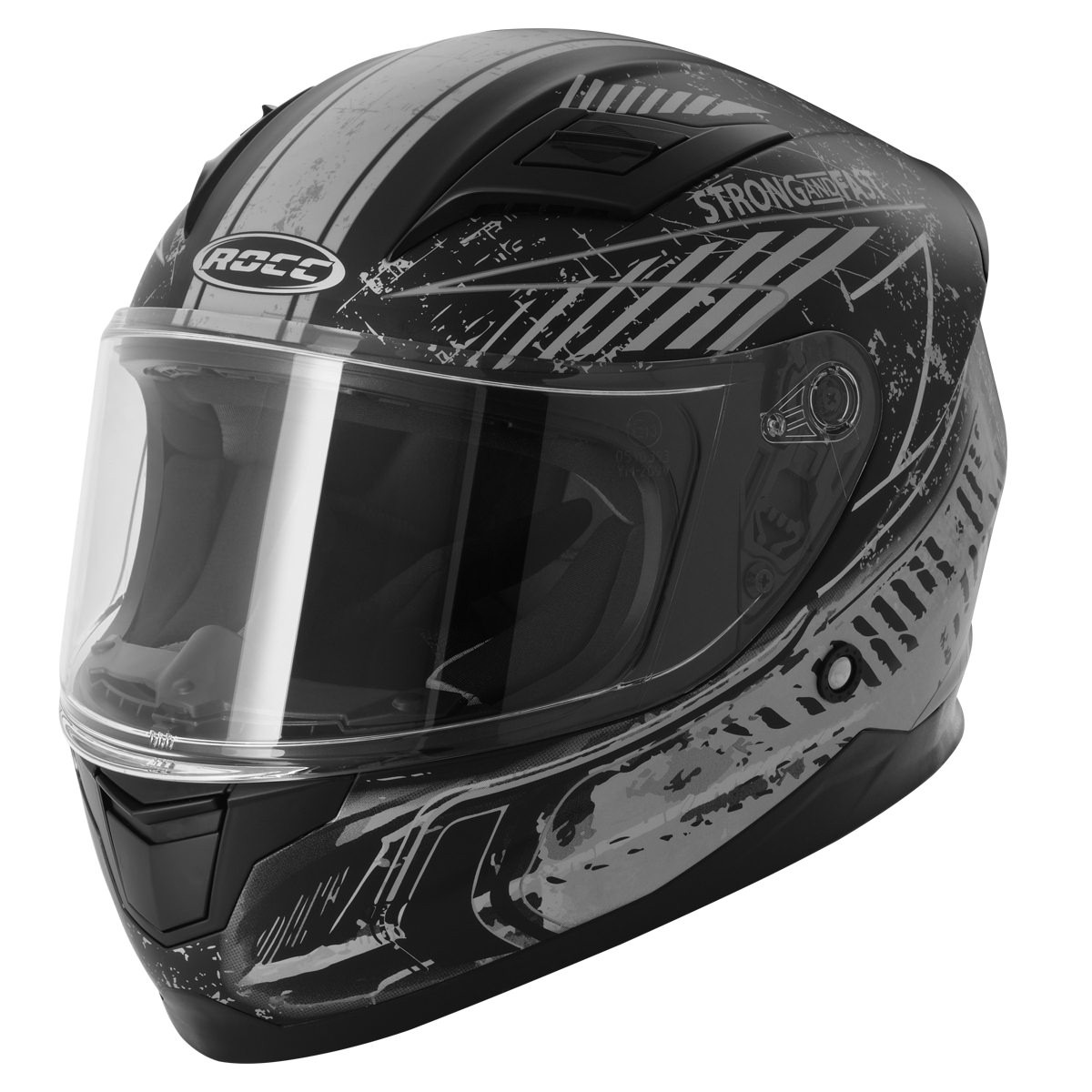 Kask motocyklowy dziecięcy ROCC 415 Jr. czarny mat/srebny