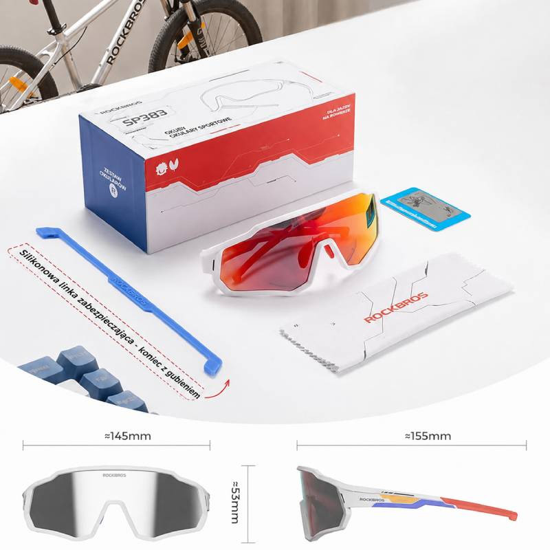 Okulary rowerowe / sportowe dziecięce, junior fotochrom ROCKBROS 1411003506