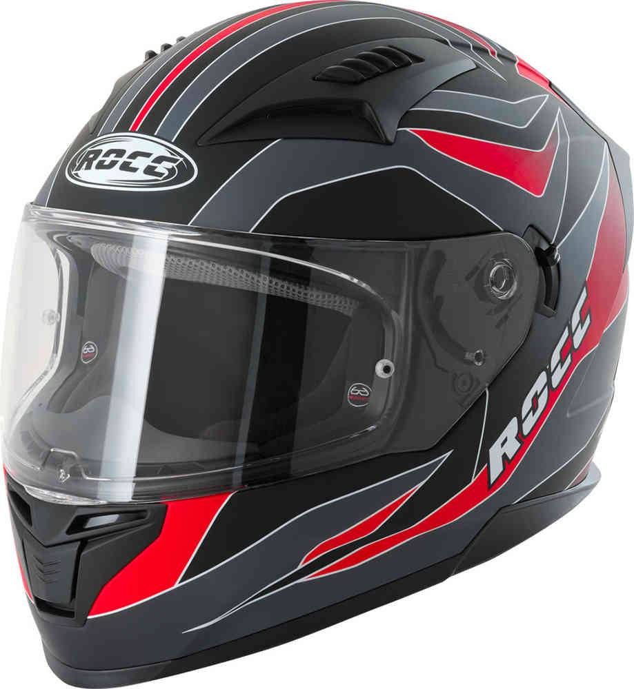 Kask motocyklowy ROCC 333 matowo-szary/czerwony