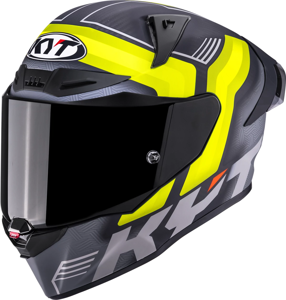 Kask motocyklowy KYT R1R CARBON ACCELERATOR ŻÓŁTY E06