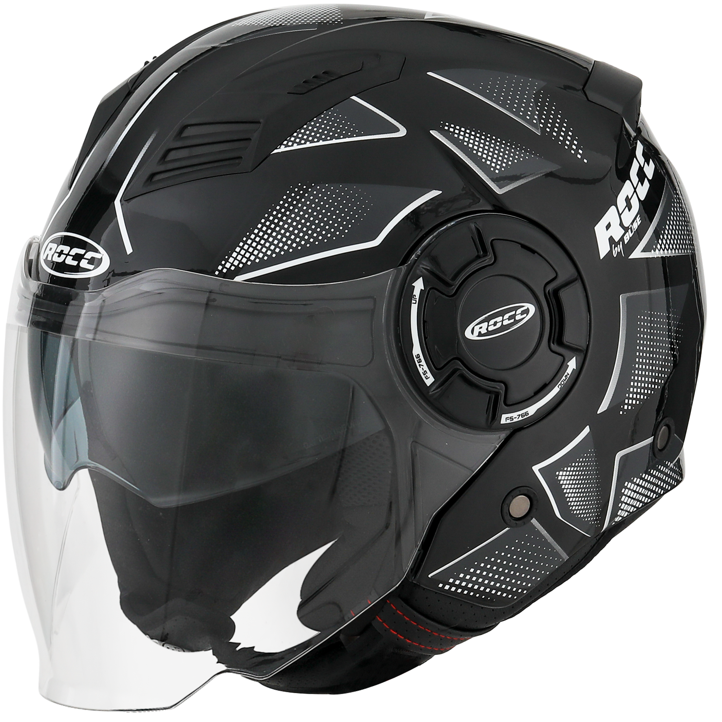Kask motocyklowy ROCC 285 czarno-biały