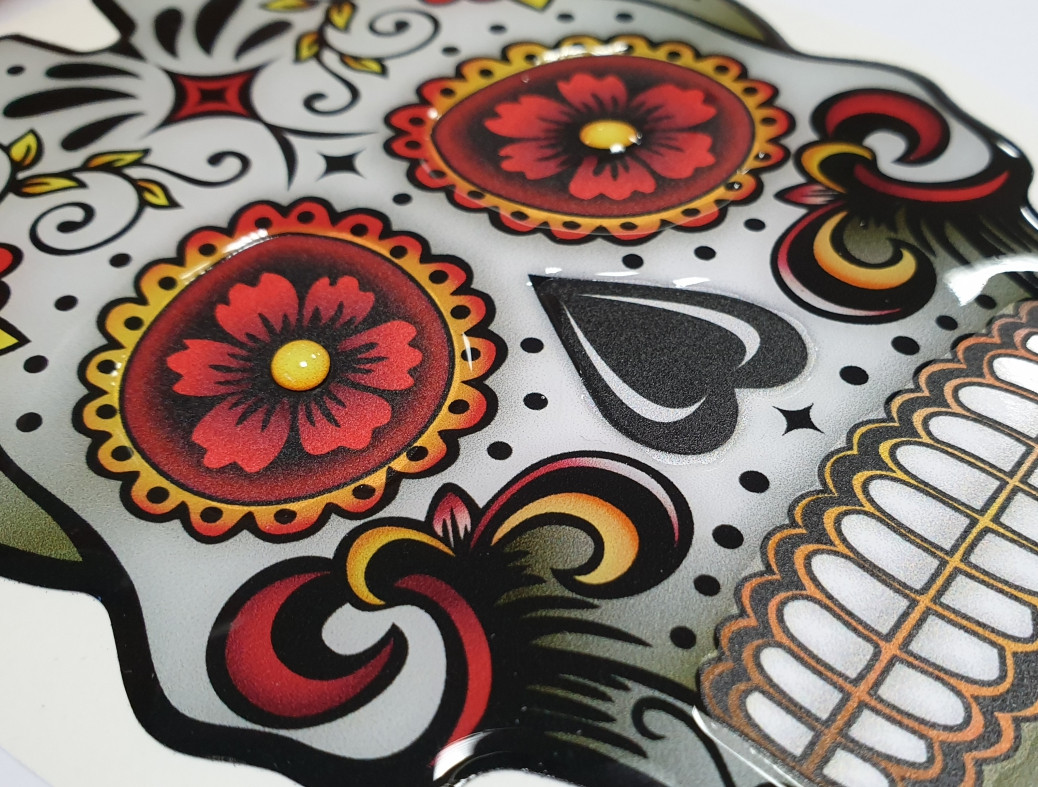 ONEDESIGN Tankpad czerwony Skull with domed zones