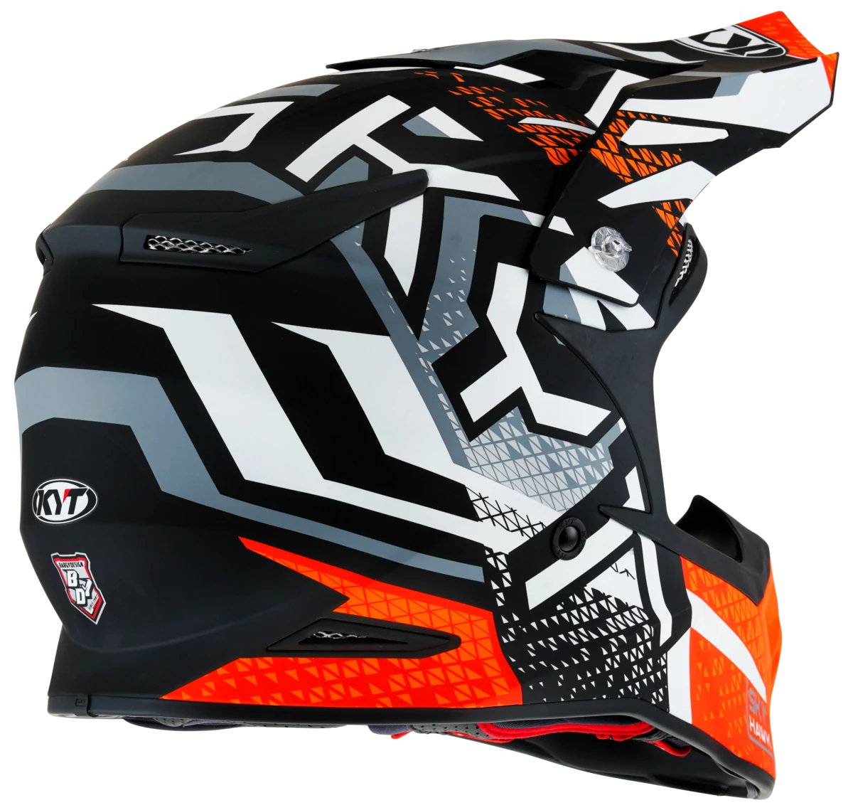 Kask motocyklowy KYT SKYHAWK HYPERFLOW SZARY MATT/POMARAŃCZOWY E06